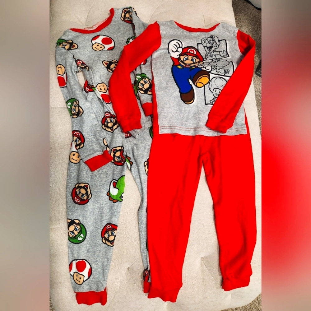 Super Mario Red and Gray Pajama Set